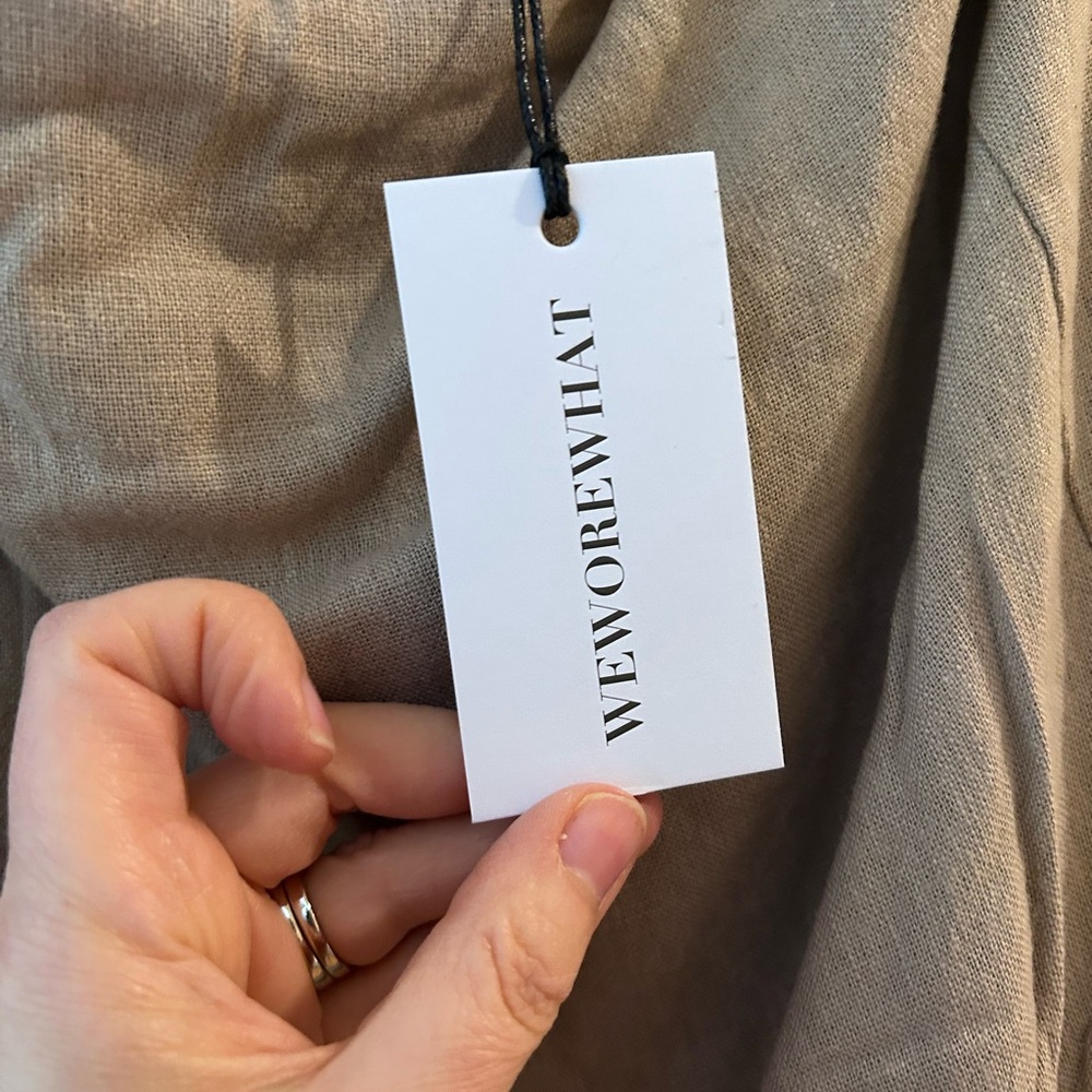 A-line WeWoreWhat Strapless linen Dress new with tags medium - Picture 6 of 7